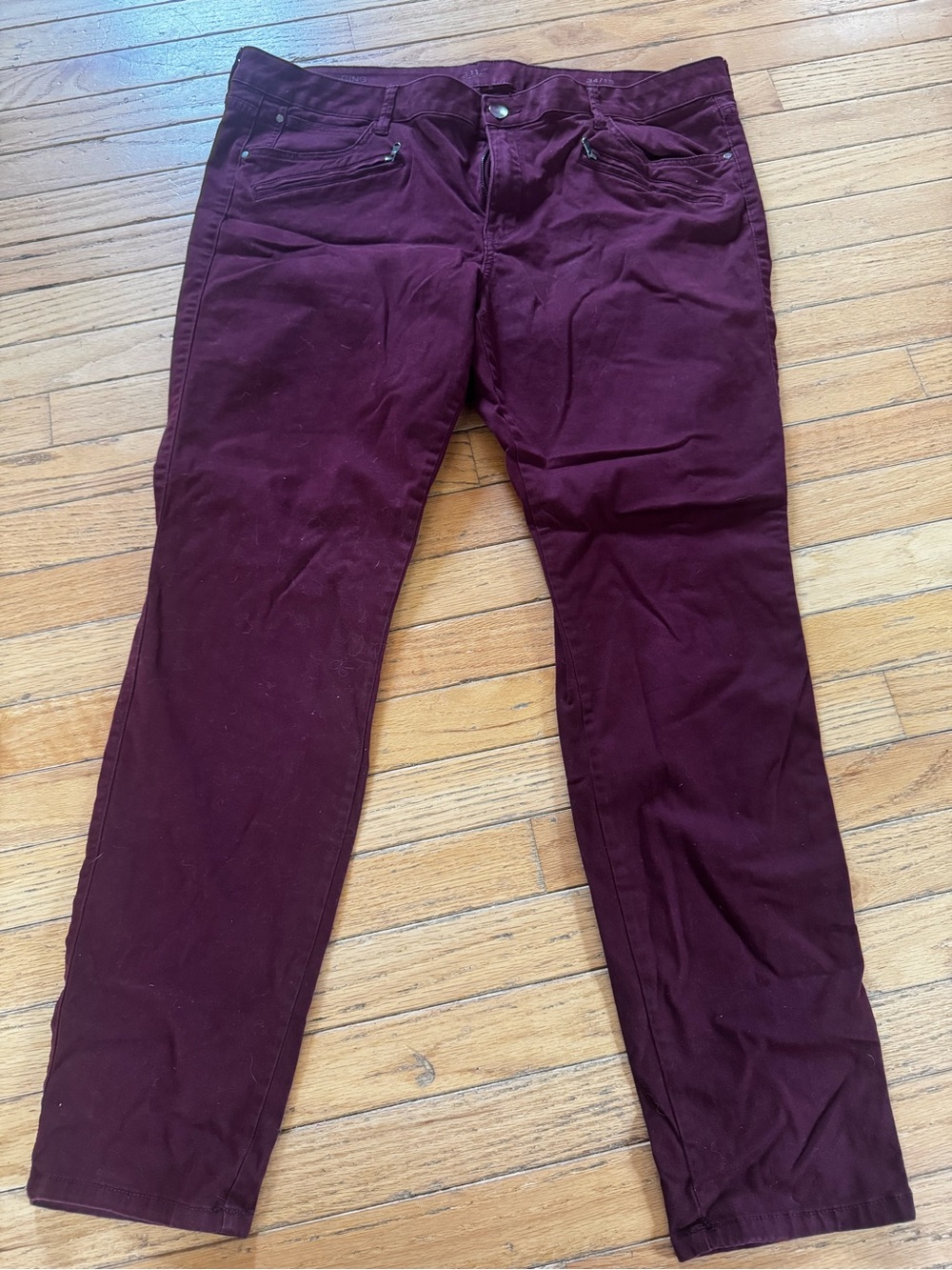 a.n.a Women's Burgundy Straight Leg Pants